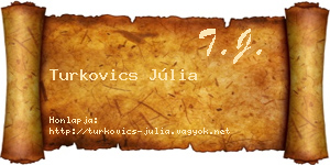 Turkovics Júlia névjegykártya